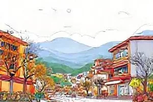 《潮汐图书馆》封面，涨潮时书架半浸在海水中